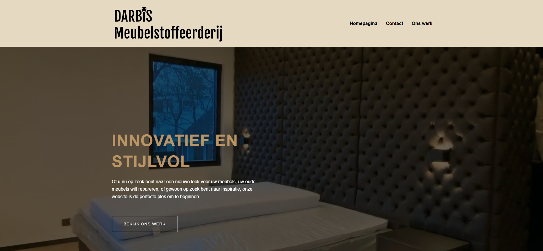 Website voor Darbis Meubelstoffeerderij door Falcon Design