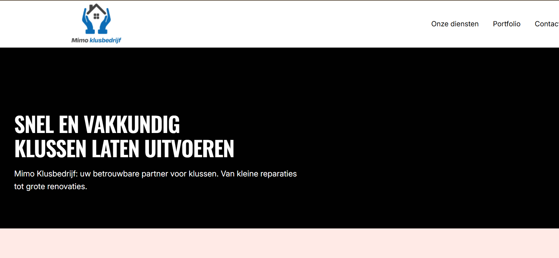 Professionele website voor Mimo Klusbedrijf ontworpen door Falcon Design